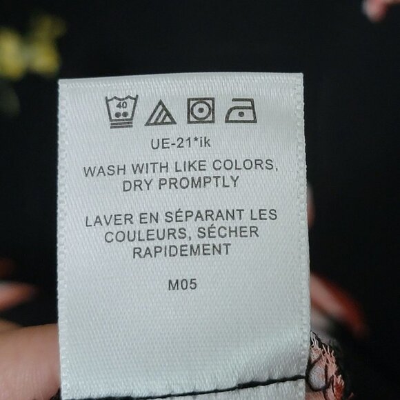 Van Heusen Black Floral Boho Lightweight Semi Sheer Popover Blouse Top XXL 2XL - Picture 11 of 11